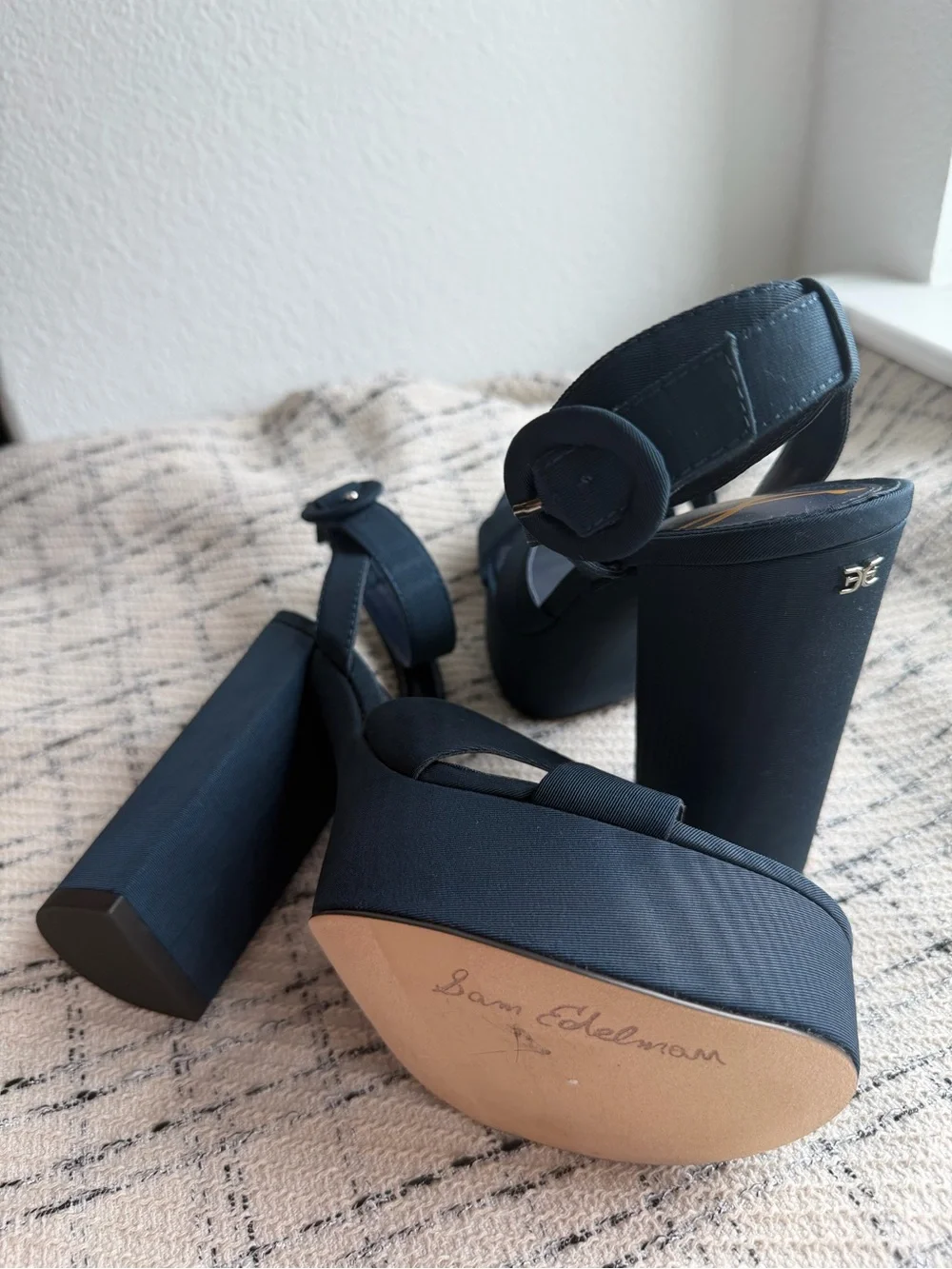 Sam Edelman Savannah Platform Sandals – Navy Blue – Women’s Size 6.5
